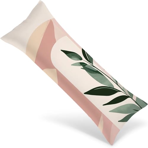 Kissenbezüge 120x40 Seitenschläferkissen Bezug nordisch Body Pillow Case mit Unsichtbarem Reißverschluss, Langes Side Sleeper Pillow Cover, Heimdekoration für Sofa, Bett, Wohnzimmer（Blatt） 1Y-986 von Wngssnho