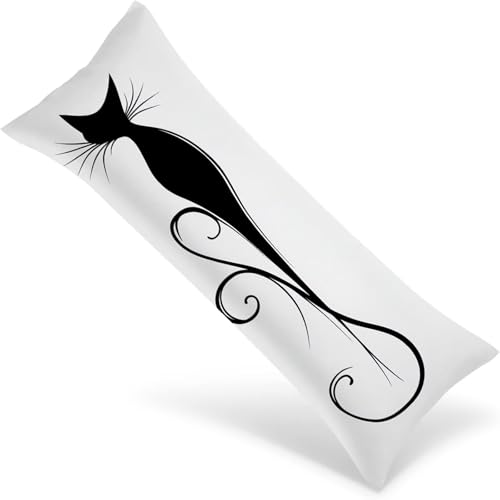 Kissenbezüge 135x40 Seitenschläferkissen Bezug Katze Body Pillow Case mit Unsichtbarem Reißverschluss, Langes Side Sleeper Pillow Cover, Heimdekoration für Sofa, Bett, Wohnzimmer（Abstrakt） 1Y-974 von Wngssnho