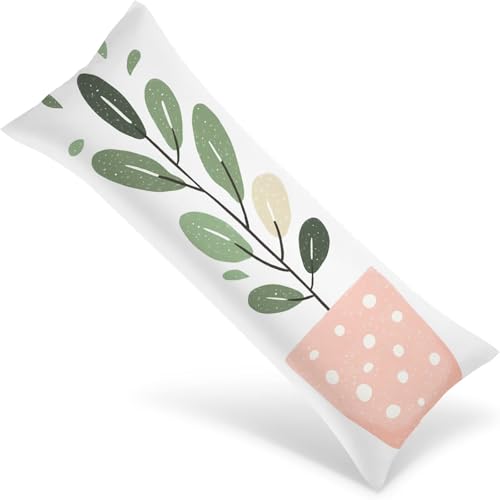 Kissenbezüge 145x40 Seitenschläferkissen Bezug Anlage Body Pillow Case mit Unsichtbarem Reißverschluss, Langes Side Sleeper Pillow Cover, Heimdekoration für Sofa, Schlafzimmer, Wohnzimmer（Grün） 1Y-996 von Wngssnho