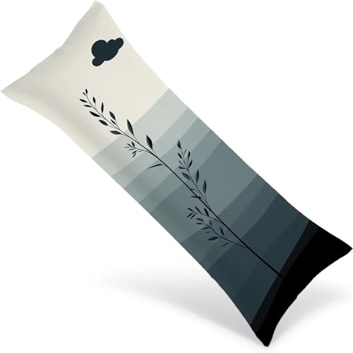 Kissenbezüge 150x50 Seitenschläferkissen Bezug Grau Body Pillow Case mit Unsichtbarem Reißverschluss, Langes Side Sleeper Pillow Cover, Heimdekoration für Sofa, Bett, Wohnzimmer（Einfachheit） 1Y-970 von Wngssnho