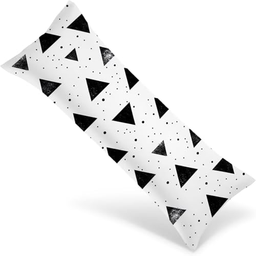 Seitenschläferkissen Bezug 135x40 Langer Kissenbezüge Schwarz Beidseitiger Druck Nachttischkissen, Große Kissenbezug mit Unsichtbarem Reißverschluss, Samt Body Pillow Case Dekoration（Geometrie）1Y-991 von Wngssnho