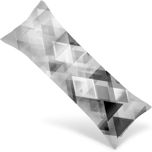 Seitenschläferkissen Bezug 90x30 Langer Kissenbezüge Grau Beidseitiger Druck Nachttischkissen, Große Kissenbezug mit Unsichtbarem Reißverschluss, Samt Body Pillow Case Heimdekoration（Abstrakt） 1Y-989 von Wngssnho