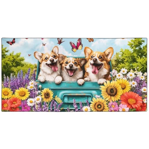 Wnntyu Bedrucktes Strandtuch 90x180 cm, Sandfreie & Ultraleicht Microfaser Handtücher Groß, Schnelltrocknendes Handtuch mit DREI Corgi und Blumen Wnntyu Bedrucktes Strandtuch 90x180 cm, Sandfreie & Ultraleicht Microfaser Handtücher Groß, Schnelltrocknendes Handtuch mit DREI Corgi und Blumen von Wnntyu