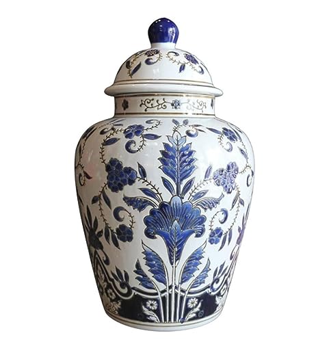Ingwerglas Traditionelle Chinesische Keramik-Ingwerglas-Vase Mit Deckel In Blau Und Weiß, Dekorative Porzellangläser, Tempelglas Tempelglas von Wnota