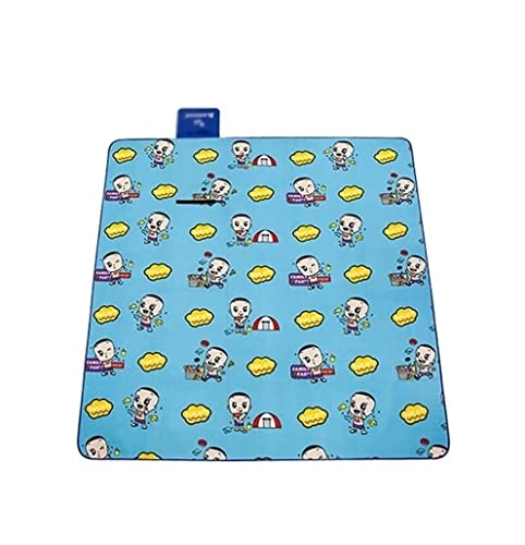 Wnota Picknickdecke, Strandmatte, Picknickdecke, Outdoor, tragbar, faltbar, Camping, Strandmatte zum Wandern, Reisen für Familie, Picknickmatte (Blau: einfarbig, Größe: 200,2 x 200,2 cm) von Wnota