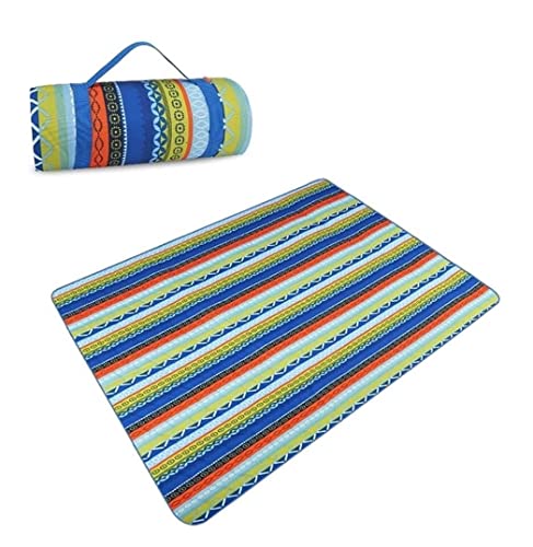 Wnota Picknickdecke, Strandmatte, für Zuhause, draußen, wasserdicht, Picknick-Stranddecke, tragbare Matte, geeignet für Camping, genießen Sie den Charme einer Picknick-Matte (blau: einfarbig, Größe von Wnota