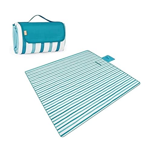 Wnota Picknickdecke, Strandmatte, sanddichte Stranddecke, tragbar, wasserdicht, Picknickmatte, geeignet für Strand, Camping und Wandern, Picknickmatte (Blau: einfarbig) von Wnota