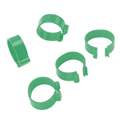 Wnvivi 100 Stück grüne Geflügelfüßringe, Hühnerbeinringe zum Anklippen, offene Schnalle, Zucht, Huhn, Ente, Gans, Fußring für Hühnerzubehör (18 mm) von Wnvivi