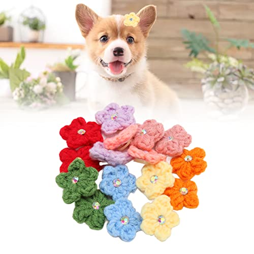 Wnvivi 16 Stück Haustier-Haarschleifen, Niedliche Katzen-Hunde-Haarnadeln, Wolle, Strickblumen, Hunde-Haarschleifen mit Gummibändern für Hunde, Katzen, Kleine Tiere Wnvivi 16 Stück Haustier-Haarschleifen, Niedliche Katzen-Hunde-Haarnadeln, Wolle, Strickblumen, Hunde-Haarschleifen mit Gummibändern für Hunde, Katzen, Kleine Tiere von Wnvivi
