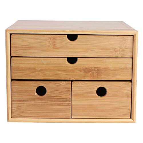 Wnvivi 3-lagige Aufbewahrungsbox aus Holz, Schreibtisch-Organizer, Truhe mit Schublade, Schmuck-Organizer-Box, Tisch-Aufbewahrungsbox aus Holz für die Küche zu Hause von Wnvivi