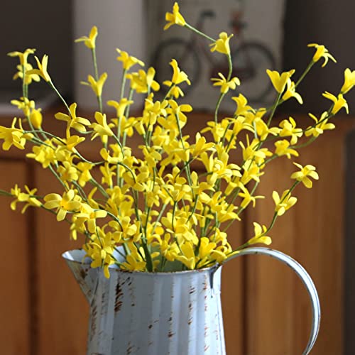 Wnvivi 8 Künstliche Forsythienzweige, 45 cm, Künstliche Forsythien-Blumenarrangements, Gelbe Frühlings- und Sommerblumen, Forsythien-Blumenpicks für Heimdekoration(Gelb) von Wnvivi