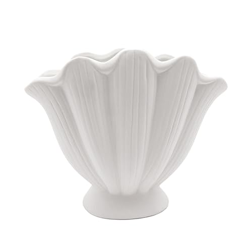 Wnvivi Keramikvase, ästhetisch, kleine Vase für Blumen, einzigartige Muschelform, dekorative moderne Blumenvase für Heimdekoration (B) von Wnvivi