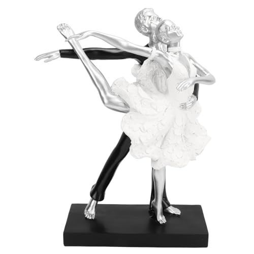 Wnvivi Tanzende Tisch-Skulptur, moderne einfache tanzende Statue für Paare, Kunstharz, Dekoration für Bücherregal, Heimdekoration (A2) von Wnvivi