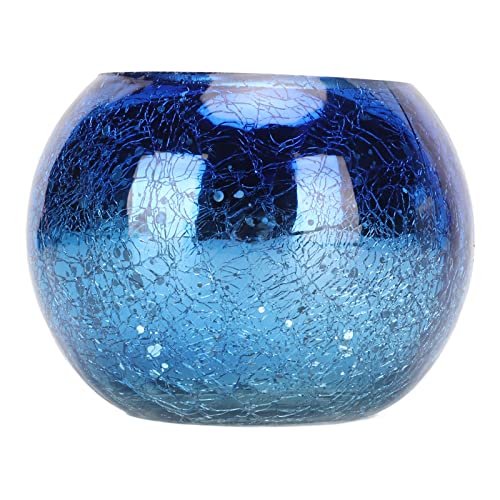 Wnvivi Teelichthalter, Romantischer Kerzenhalter aus Glas, Dekorative Kerzenschale aus Glas, Kerzenständer, Tischdekoration (Farbverlauf Blau) von Wnvivi