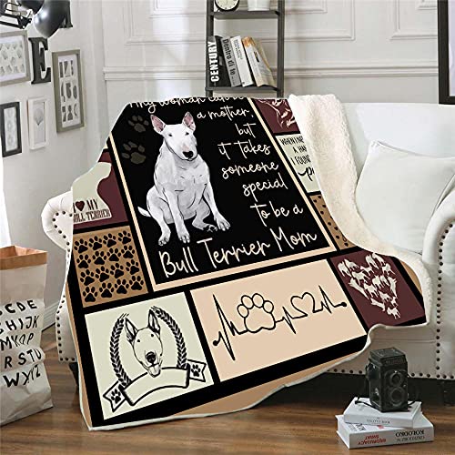 Wnyun Kuscheldecke Fleecedecke Sofadecke 3D Bullterrier Brauner Hund Wohndecken 150x200 cm Flanelldecke Couchdecke Warm Weiche Flauschige TV Decke Bettüberwurf Microfaser von Wnyun