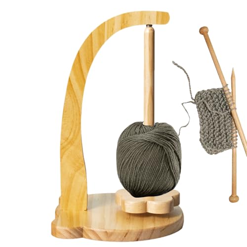 Woalopted Häkelgarnhalter, Holzgarnhalter zum Häkeln | Rotierender magnetischer Garnhalter aus Holz - Platzsparender Garnspinner mit 320 g Traglast, Leichter Garn-Organizer zum Häkeln von Woalopted