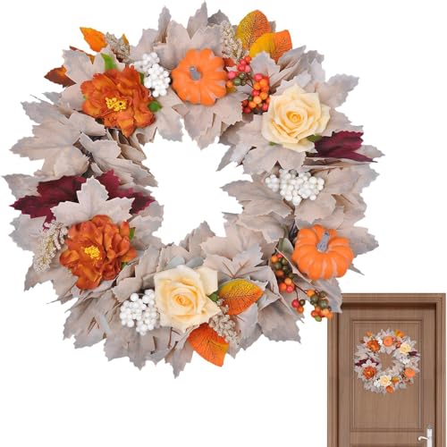 Woalopted Halloween Kränze Für Die Haustür | 45 cm Thanksgiving Dekoration Mit Ahornblättern,Für Herbst Party Wohnung Zimmerdekoration Thanksgiving Geburtstag Feier Woalopted Halloween Kränze Für Die Haustür | 45 cm Thanksgiving Dekoration Mit Ahornblättern,Für Herbst Party Wohnung Zimmerdekoration Thanksgiving Geburtstag Feier von Woalopted