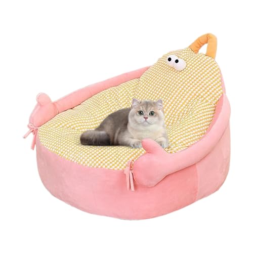 Woalopted Hundecouch | Beruhigendes Sofabett Für Kleine Katzen Und Hunde | Kuscheliges Cartoon Haustierbett Beruhigendes Schlafsofa Möbel Für Wohnzimmer Balkon Zwinger Boden Schlafzimmer von Woalopted