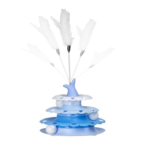 Woalopted Katzenball Turm - Haustier Katzen Mit Angelstab,Rollturm Kugelbahn Interaktives Spielzeug Zum Jagen Und Verfolgen Für Katzen Woalopted Katzenball Turm - Haustier Katzen Mit Angelstab,Rollturm Kugelbahn Interaktives Spielzeug Zum Jagen Und Verfolgen Für Katzen von Woalopted