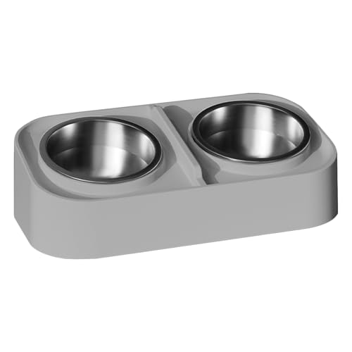 Woalopted Katzennapf Set für Futter und Wasser - 2 in 1 Napf für Katzen und Hunde,Auslaufsichere rutschfeste Basis Für Reise Stadtwohnung Katze Hund von Woalopted
