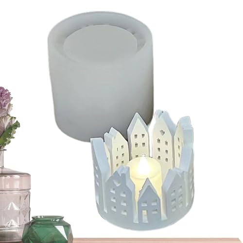 Woalopted Kerzenhalterformen für Zement, Kerzenhalterformen Silikon - Ringhaus-Gipsformen - 3D-Ringhaus-Silikonformen für Harz, Beton, Haus, Kerzenhalter, Formen, Gipsform Woalopted Kerzenhalterformen für Zement, Kerzenhalterformen Silikon - Ringhaus-Gipsformen - 3D-Ringhaus-Silikonformen für Harz, Beton, Haus, Kerzenhalter, Formen, Gipsform von Woalopted