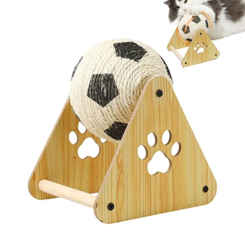 Woalopted Kratzspielzeug Für Katzen - Katzen Kratzspielzeug,Natürliche Sisal Faser Vertikales Fußball Design Krallenpflege Für Mittelgroße Hunde & Kaninchen Entspannung Spielplatz Klettern Indoor von Woalopted
