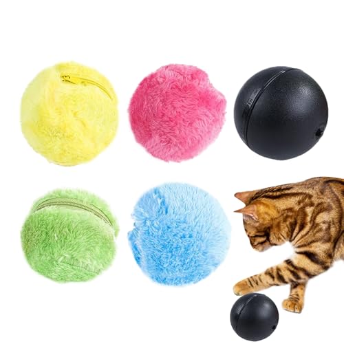 Woalopted Rollender Hundeball,Tragbarer Intelligenter Spielball - Besonders Robustes Plüsch Kauspielzeug Für Starke Kauer Und Training von Woalopted