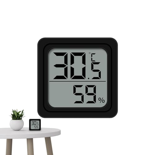 Woalopted Temperatur- Und Feuchtigkeitssensor,Digitales Display | Akku-Betriebenes Tragbares Einfach Ablesbar Für Badezimmer Wohnzimmer Dachboden Garage Haus von Woalopted