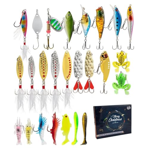 Woalopted Weihnachtszähler Angelköder Kalender | 24 Tage Angel Adventskalender - Realistische Köder für Angler im Süßwasser und Salzwasser als Geschenk Woalopted Weihnachtszähler Angelköder Kalender | 24 Tage Angel Adventskalender - Realistische Köder für Angler im Süßwasser und Salzwasser als Geschenk von Woalopted