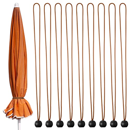 12 Stück Befestigungsgurte für Sonnenschirm, Terrassenschirm, Bungee-Schnur, mit Kugel, wiederverwendbar, Outdoor-Schirmgurt, Regenschirm-Krawatte für Mehrzweck-Terrassenschirm-Zubehör, Braun 12 Stück Befestigungsgurte für Sonnenschirm, Terrassenschirm, Bungee-Schnur, mit Kugel, wiederverwendbar, Outdoor-Schirmgurt, Regenschirm-Krawatte für Mehrzweck-Terrassenschirm-Zubehör, Braun von Woanger