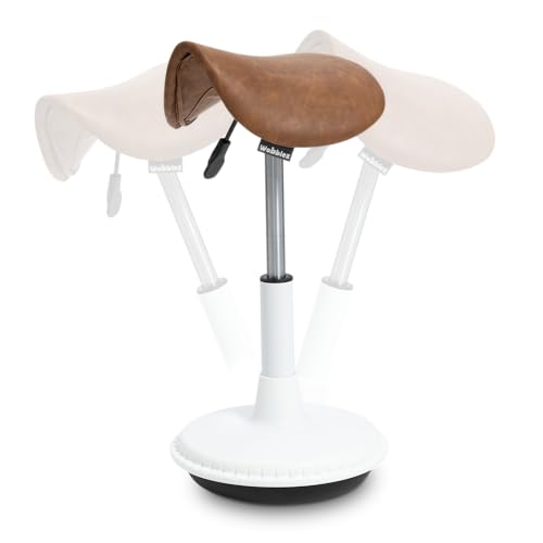 Wobblez Sattelhocker Ergonomischer Bürostuhl | Rückenschonender Wackelhocker Höhenverstellbar von 55-75 cm für einen Sitz-Steh-Schreibtisch | Gleichgewichtshocker | Ergonomischer Bürohocker von Wobblez