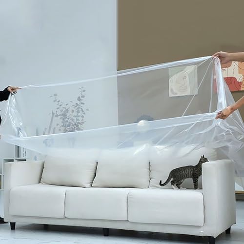 Wobestod 10 Stück Verdickte Staubschutzhüllen 1.6M Transparente Haushaltsgeräte Abdeckung Elastisch Staubdichte Abdeckung Wiederverwendbar für Haushaltsgeräte, Möbel, Tische (180 * 260cm) von Wobestod
