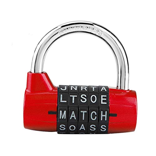 5 Zahlencode-Kombinationsschloss U-förmiges Sicherheitsschloss für Reisekoffer Gym Locker Security Password Lock(rot) von Wodend