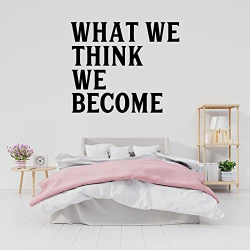 Vinyl-Wandaufkleber mit Aufschrift "What We Think, We Become" Inspirierender Spruch Home Decals Zitat Vinyl Kunst Dekor Badezimmer Wohnzimmer Schlafzimmer 55,9 cm von Wodevor