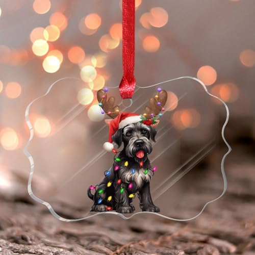 Weihnachtsschmuck 2024 Riesenschnauzer mit Geweih Acryl Weihnachtsschmuck Welpe mit LED-Lichtern Weihnachtskugel Hundeliebhaber Tier-Andenken Sammlerstück Geschenk Baumschmuck Strumpf Namensschild Weihnachtsschmuck 2024 Riesenschnauzer mit Geweih Acryl Weihnachtsschmuck Welpe mit LED-Lichtern Weihnachtskugel Hundeliebhaber Tier-Andenken Sammlerstück Geschenk Baumschmuck Strumpf Namensschild von Wodevor