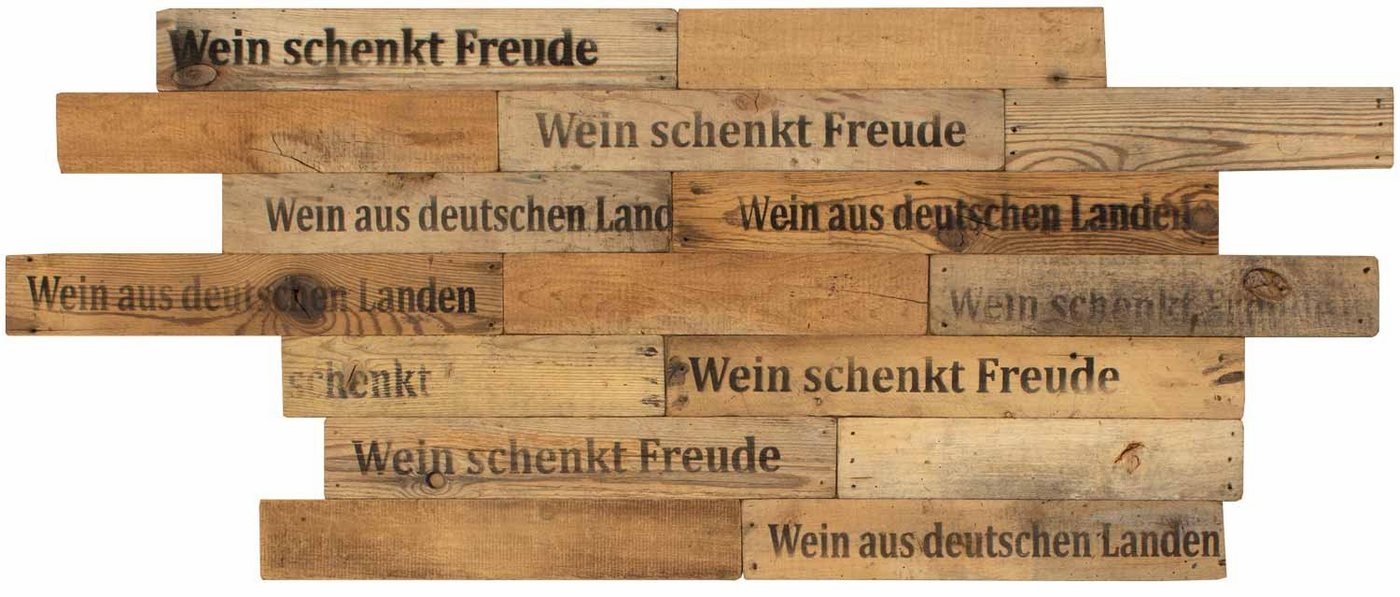 Wodewa Wandpaneel Echtholz Altholz Natur Weinkisten-Design - Serie Altholz, BxL: 80,00x48,00 cm, 0,50 qm, (Set, 16-tlg) zur Decken- und Wandmontage geeignet, Farbe hellbraun von Wodewa