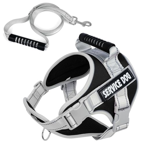 Hundegeschirr Mit Klettverschluss,Anti Zug Atmungsaktiv Brustgeschirr No Pull Sicherheitsgeschirr Reflektierend Dog Harness Einstellbar Weich für Große/Kleine Hunde von Wodondog