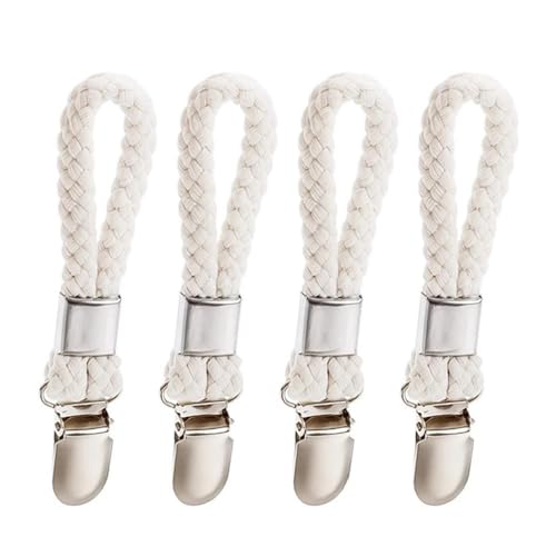 4Pcs Geflochtene Baumwolle Metall Handtuch Clips Tragbare Reisen Wäscheklammern Clip Für Innen Außen Wäscheleine Trocknen Badezimmer Handtuch Clips Zum Aufhängen von Woedpez