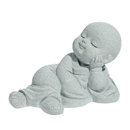 Woedpez Buddhistische Statue, langlebig, Steinschnitzerei, Dekofigur für Büro, Fensterbank, Ornament, Blaustein, buddhistisches Ornament von Woedpez