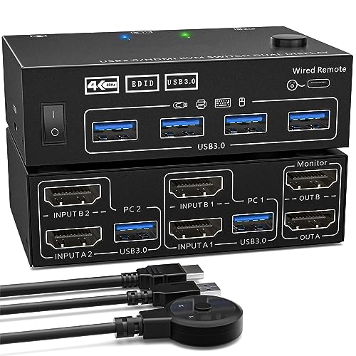 Woedpez Metal USB3.0 High Interfaces KVM Switcher 202AS Seamless Keyboards Bietet Hohe Leistung von Woedpez