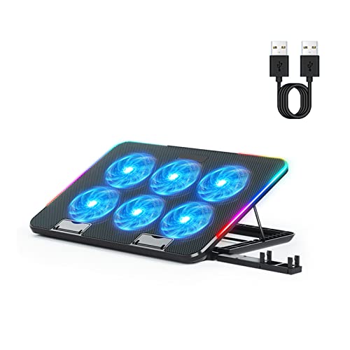 Woedpez RGB Laptop Cooling Pad Gaming Laptop Kühler Laptop LED Fans Cooling Stand Einstellbare Lüfter Für 15 6 Zoll Laptop von Woedpez