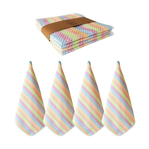 Woedpez Reinigungstücher für Küche, Badezimmer, Baumwolle, saugfähig, kratzfest, Mehrzweck-Schrubben für Geschirr, 4 Stück Woedpez Reinigungstücher für Küche, Badezimmer, Baumwolle, saugfähig, kratzfest, Mehrzweck-Schrubben für Geschirr, 4 Stück von Woedpez