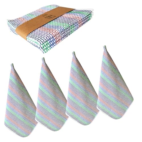 Woedpez Reinigungstücher für Küche, Badezimmer, Baumwolle, saugfähig, kratzfest, Mehrzweck-Schrubben für Geschirr, 4 Stück Woedpez Reinigungstücher für Küche, Badezimmer, Baumwolle, saugfähig, kratzfest, Mehrzweck-Schrubben für Geschirr, 4 Stück von Woedpez