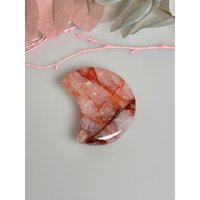 Feuerquarz Mond Carving - Kleines Deko-Highlight Mit Tollen Regenbögen, Spirituelle Deko Für Harmonie Und Energie von WoelkchenWunderShop