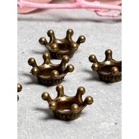 Mini Krönchen Halter in Antik Bronze - Kleine Krone Für Kristallkugeln, Edelsteinkugeln, Vintage Deko, Esoterik Display von WoelkchenWunderShop