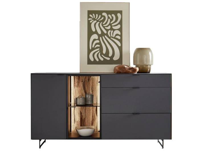 Wöstmann WM 2470 Sideboard in Lack weiß oder Lack graphitgrau auf Metallkufen mit Spaltholz Rückwand-Akzent versandkostenfrei online kaufen Wöstmann WM 2470 Sideboard in Lack weiß oder Lack graphitgrau auf Metallkufen mit Spaltholz Rückwand-Akzent versandkostenfrei online kaufen von Wöstmann