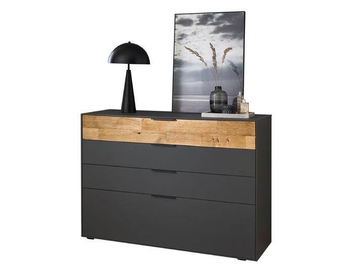 Wöstmann WSL 8800 Kommode mit 3 Schubkästen 1 Auszug Korpus und Front in Holzwerkstoff in Lack grau obere Schubkastenfront mit Spaltholz-Akzent massiv Wöstmann WSL 8800 Kommode mit 3 Schubkästen 1 Auszug Korpus und Front in Holzwerkstoff in Lack grau obere Schubkastenfront mit Spaltholz-Akzent massiv von Wöstmann