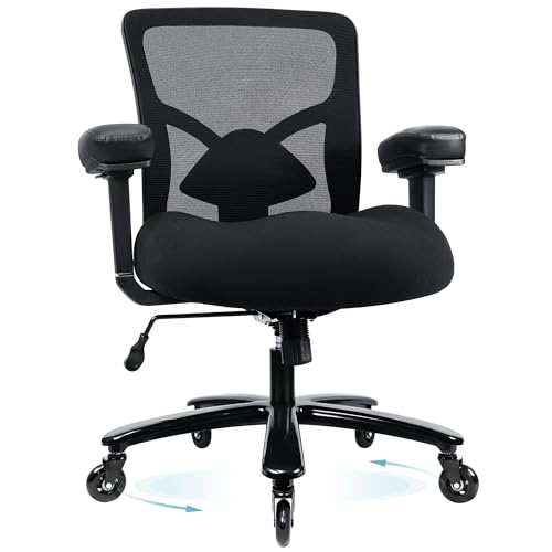 Großer und Hoher Bürostuhl 200kg, Ergonomischer Schreibtischstuhl mit Breitem Sitzkissen, Home Office Mesh Stuhl Chefsessel mit LendenwirbelstüTze, Metallfuß, 4D-Armlehnen Großer und Hoher Bürostuhl 200kg, Ergonomischer Schreibtischstuhl mit Breitem Sitzkissen, Home Office Mesh Stuhl Chefsessel mit LendenwirbelstüTze, Metallfuß, 4D-Armlehnen von Wofbing