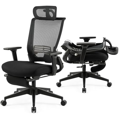 Klappbar Bürostuhl mit Fußstütze-Ergonomisch Schreibtischstuhl mit Lendenwirbelstütze, Kopfstütze, Home Office Chefsessel Mesh Stuhl 150 kg für platzsparendes Klappbar Bürostuhl mit Fußstütze-Ergonomisch Schreibtischstuhl mit Lendenwirbelstütze, Kopfstütze, Home Office Chefsessel Mesh Stuhl 150 kg für platzsparendes von Wofbing