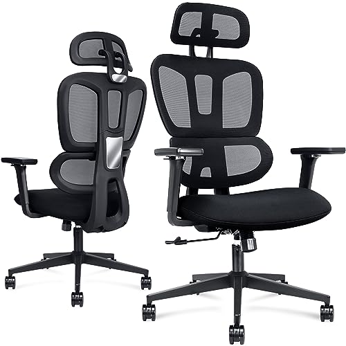 Wofbing Bürostuhl Ergonomisch mit Fußstütze-Hochlehner Schreibtischstuhl mit Doppeltem Rücken, Kopflehne, Klappbare Armlehnen, Netzstuhl Chefsessel Computerstuhl Wofbing Bürostuhl Ergonomisch mit Fußstütze-Hochlehner Schreibtischstuhl mit Doppeltem Rücken, Kopflehne, Klappbare Armlehnen, Netzstuhl Chefsessel Computerstuhl von Wofbing